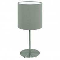 Eglo-PASTERI Table Lamp 1X60W E27 Satin Nickel With White Colour Shade Or Taupe Shade